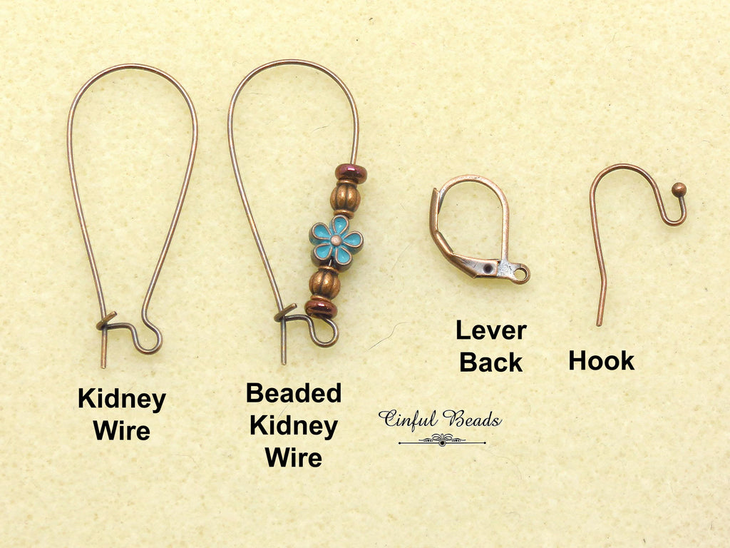 Copper Patina Boho Dangle Earrings - Copper and Turquoise Patina Flower Earrings