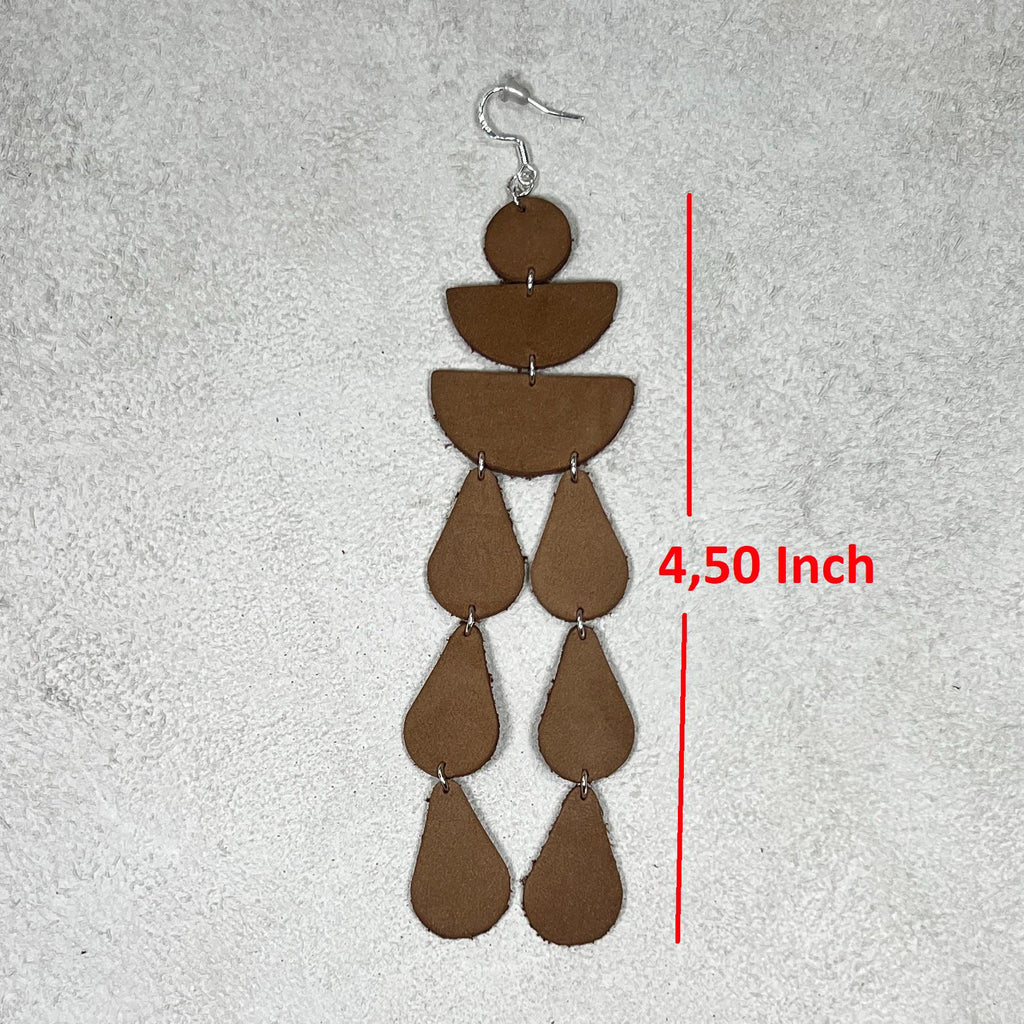 Leather Drop Earrings: Long Teardrop Dangle, Custom Jewelry